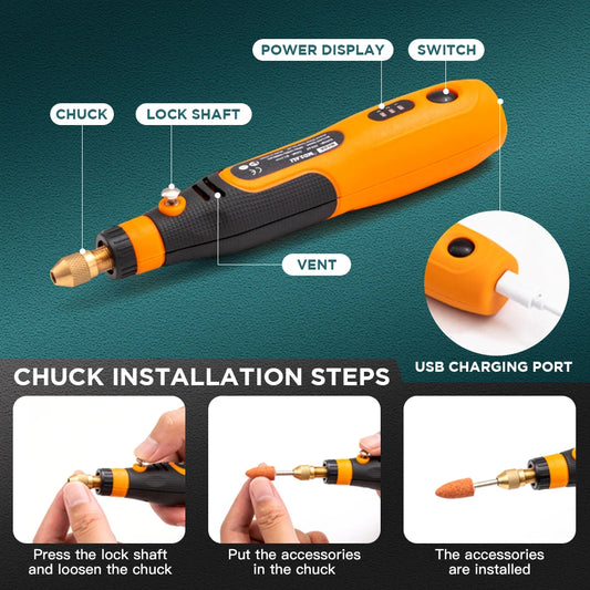 Mini Bohrmaschine USB Wireless Mini Handheld Bohrer Dreh Werkzeug Holzbearbeitung Gravur Stift Dremel Werkzeuge für Schmuck Metall Glas