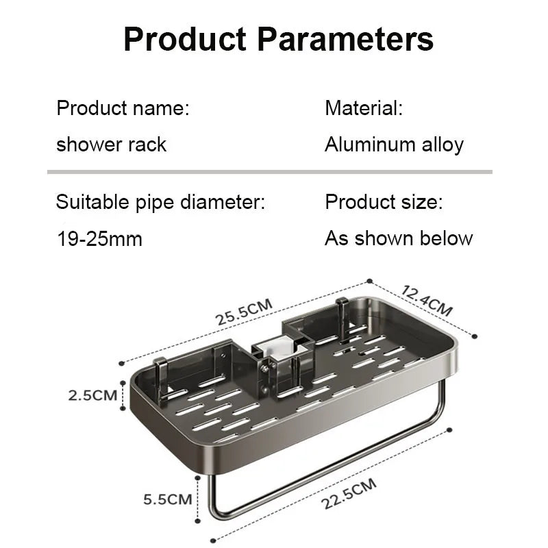 Bad Lagerung Rack Regen Dusche Stange Regal Organizer Kein Bohren Dusche Gel Shampoo Tablett Halter Dusche Gel Shampoo Organizer