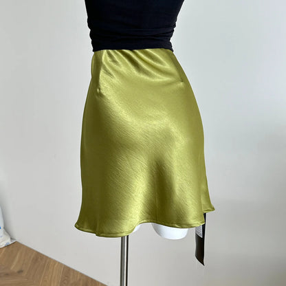 Women's Summer Elegant Acetate Short Meimard Short Skirt Lady Streetwear High Waist Slim Fishtail Mini Skirt.