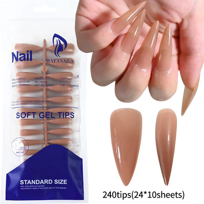 100Pcs Light Pink Press on Nails Short Medium Square Wearable Fake Nails Tips 10 sizes Full Cover False Nails Finger Decoration