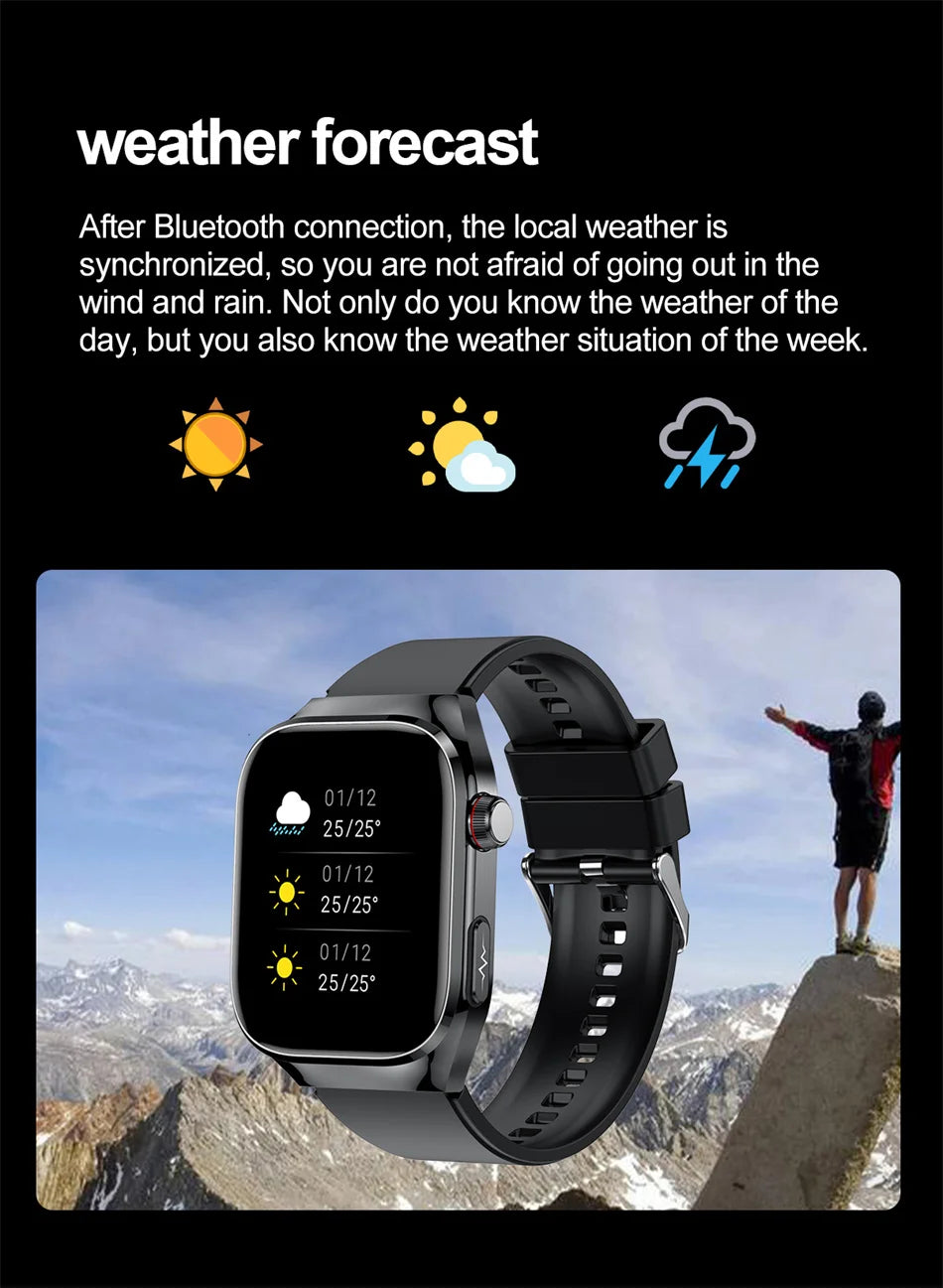 SmartWatch Voice Call Push reminder Physical examination Health Watch Blood Pressure UricAcid Blood Oxygen ECG Sport Smart watch