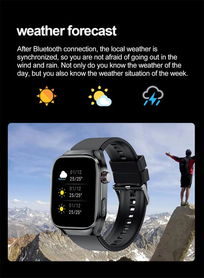 SmartWatch Voice Call Push reminder Physical examination Health Watch Blood Pressure UricAcid Blood Oxygen ECG Sport Smart watch