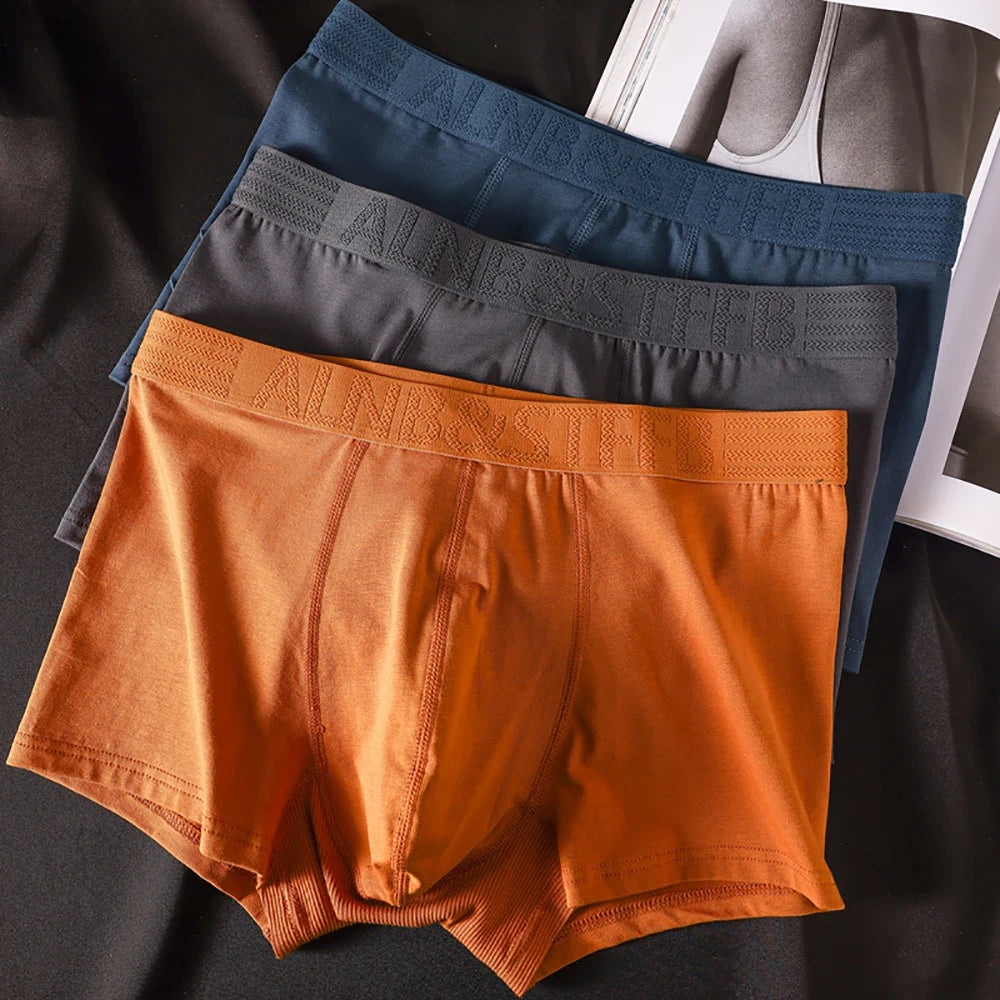 3 Teile/paket 100% Baumwolle Antibakterielle Boxer Hombre Doppel-schicht Atmungsaktive Hygroskopischen U Pouch Unterwäsche Mode männer Höschen