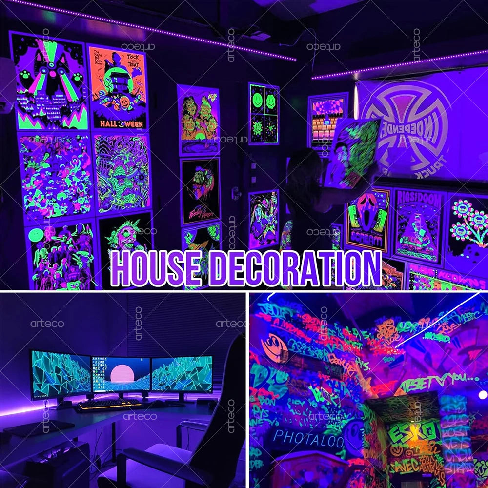 USB UV LED Strip Light Glow in Dark Led Blacklight 385-400nm Ultraviolet UV Lamp For Halloween Fluorescence Party Neon Posters.
