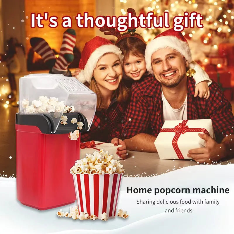 Electric Portable Popcorn Maker Fully Automatic Home Popcorn Popper Hot Air Popcorn Machine Healthy No Oil Mini Popcorn Maker.