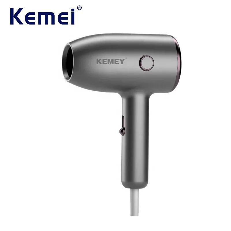 Kemei Professional Travel Hair Dryer Lightweight Design Powerful Fast Drying Compact Blower Dryer Hair Styling Tool Hammer Shape