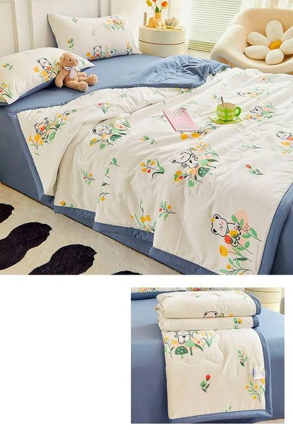 1pc Thin Duvet for Summer Quilt Single/Double/Queen Size Comforter Printed Blanket Home Soft Bedspread edredones (No Pillowcase).