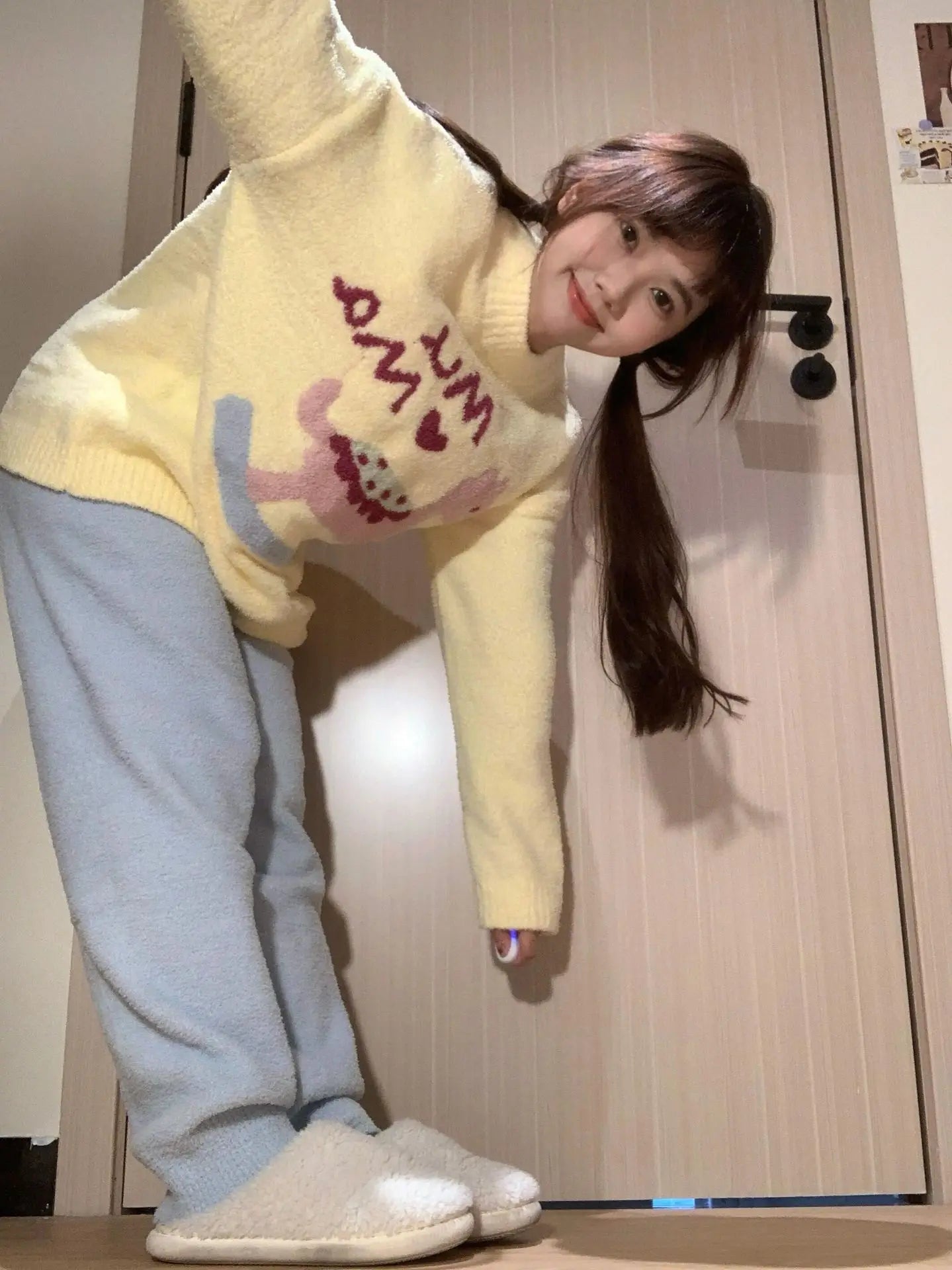 Kawaii Hello Kitty Pajamas Girl Sanrio Long-Sleeved Loungewear Sweet Young Student Girl  Warm Home Clothes Sleepwear Set