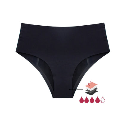 High Waist Period Panties for Women 4-Layer Leakproof Protection Heavy Absorption Menstrual Panties Breathable Reusable.