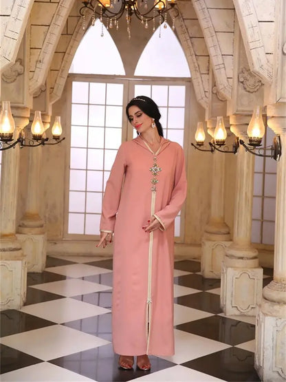 Ramadan Pink Abaya Damen Dubai Arabic Islam Prayer Clothes Muslim African Dresses For Women Kebaya Kaftan Robe Musulmane Femme.