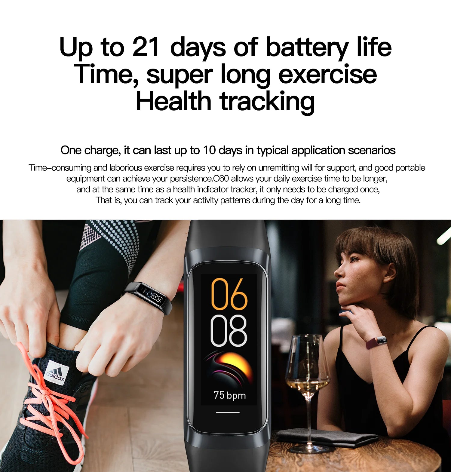 LIGE Amoled Smart Watch Smartwatch Band Women Heart Rate Blood Waterproof Connected Smart Bracelet Sport Fitness Tracker  Watch.