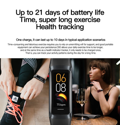LIGE Amoled Smart Watch Smartwatch Band Women Heart Rate Blood Waterproof Connected Smart Bracelet Sport Fitness Tracker  Watch.