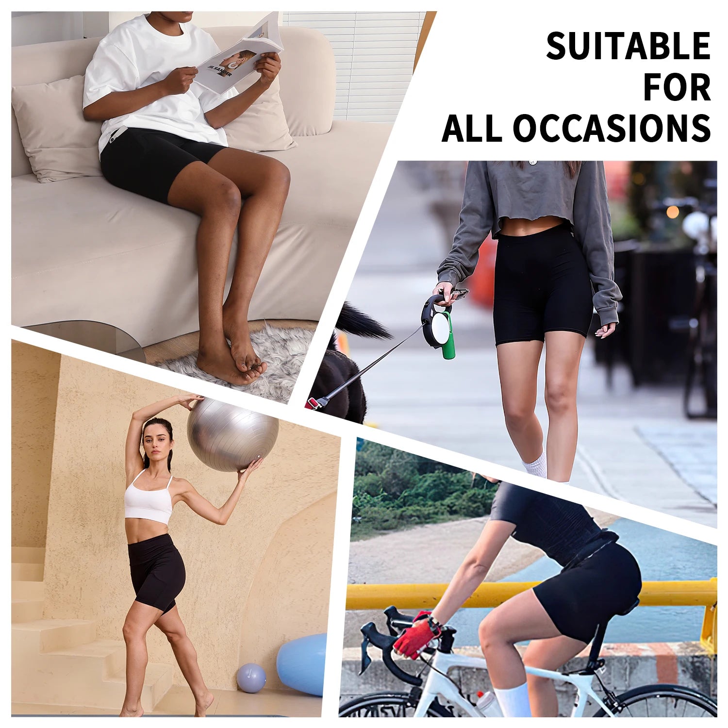 High Waisted Biker Shorts For Women With Pockets Super Soft No See Through Workout Running Yoga Athletic Push Up Gym.