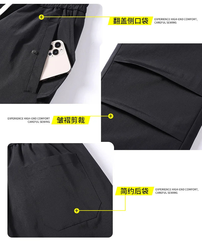 2025 Men's New, Lace-Up Elastic Waist Warm, Tooling, Outdoor Down Pants.