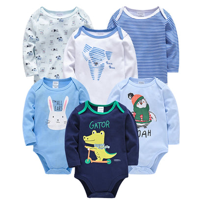 6 Stück 3 Stück Kavkas Baby-Body für Jungen und Mädchen, langärmelig, 100 % Baumwolle, Babykleidung, 0–12 Monate, Neugeborenen-Körper, Bebe-Overall-Kleidung