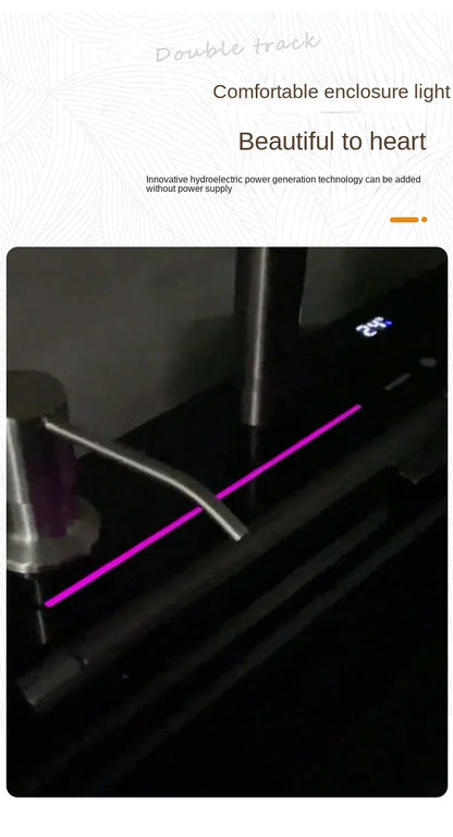 304 Edelstahl Wasserfall Küchen spüle große Einzels chlitz integrierte Digital anzeige Wasserhahn Set Seifensp ender Tasse Waschmaschine