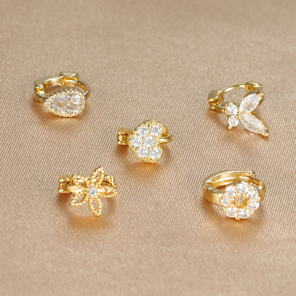 1Pc Stainless Steel Small CZ Hoop Cartilage Earrings Tiny Cross Tragus Rook Daith Earring Tragus Helix Rook Ear Piercing Jewelry.