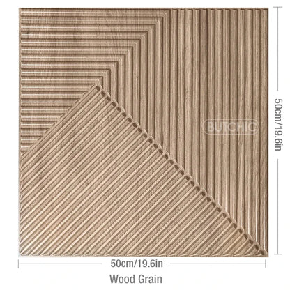 12pcs 50x50cm Stiker dinding 3d, dekorasi rumah panel dinding 3d, non-self-adhesive Kayu ukir berlian geometris potongan seni 3d