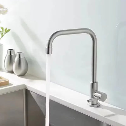 Stainless Steel Kitchen Faucet Single Lever Hole Tap Cold Sink Faucet Single Handle Deck Mounted Water Tap