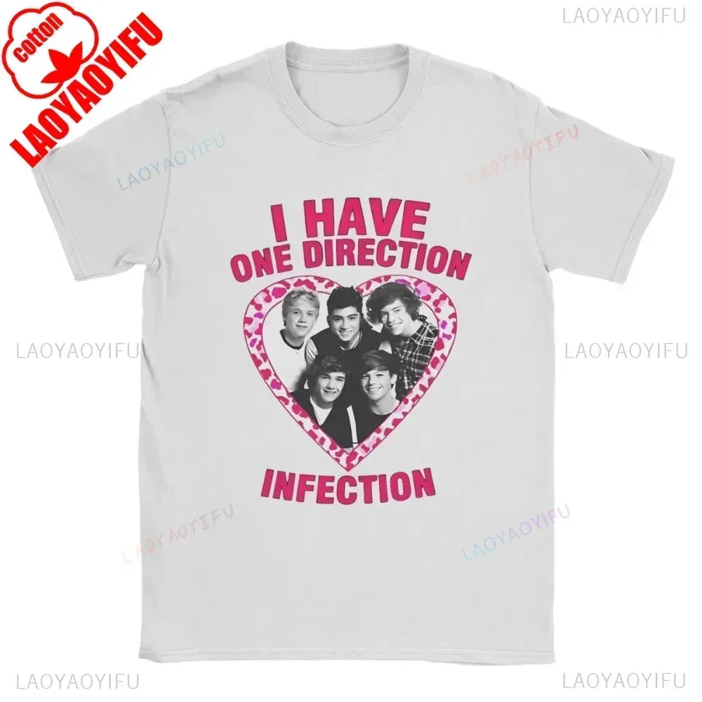 One Directions Women Print T-Shirts Rapper Short Sleeve T Shirt Hip Hop Vintage Singer Tops Summer Cotton Unisex Tees Clothing.