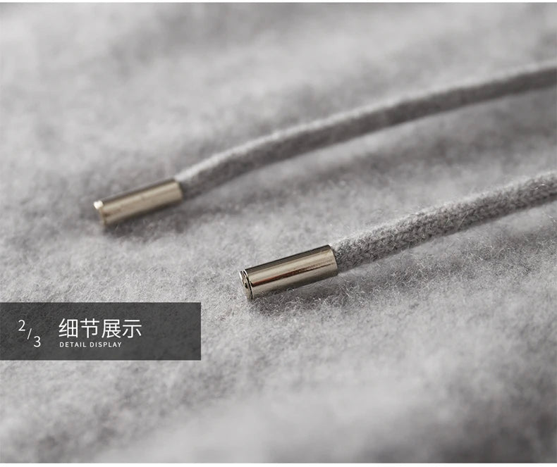 Classic Versatile 100% Cashmere Pants Men High Waist Knitted Straight Pants Solid Color Loose Thin Wide Leg Pants.