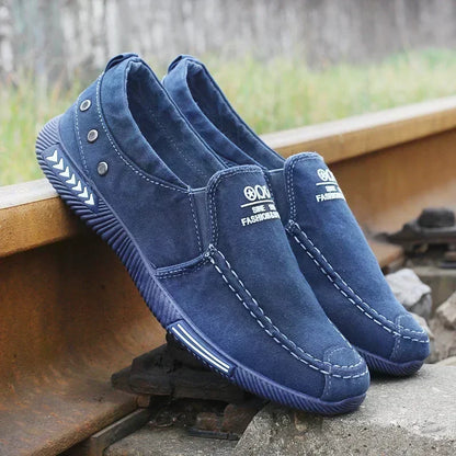 Denim Men's Canvas Shoes Slip on Sneakers Male for Summer 2025 New Outdoor Driving Moccasin Trendy Vintage Loafers Shoes for Men