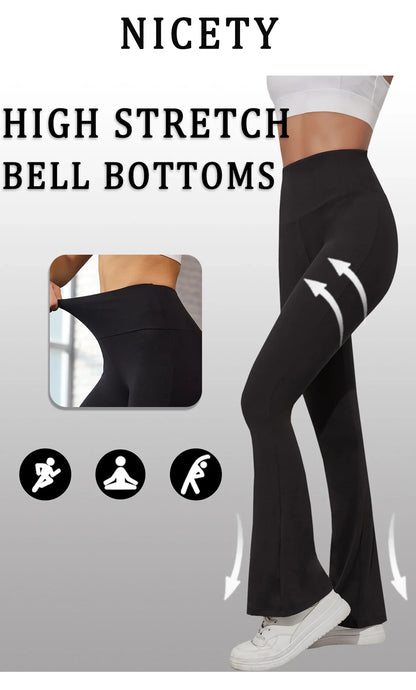 Women's Super Soft Flare Pants High Waisted Tummy Control Workout Yoga Leggings Bell Bottoms.
