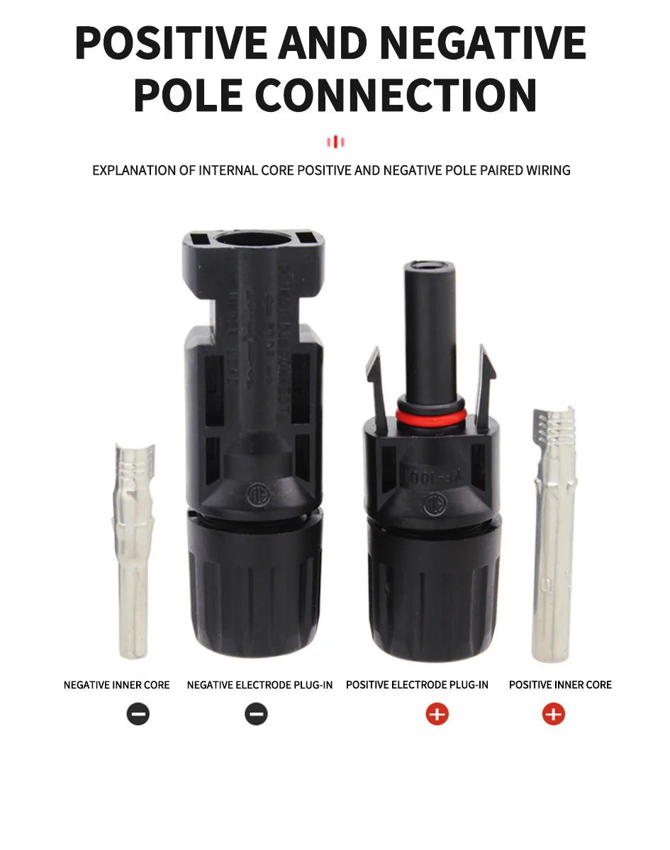 400/200/100/40/20/10 Pcs Photovoltaic Solar Connector 1000V30A Wholesale Panel Connectors Kit for PV/MC Cable 2.5/4/6mm².