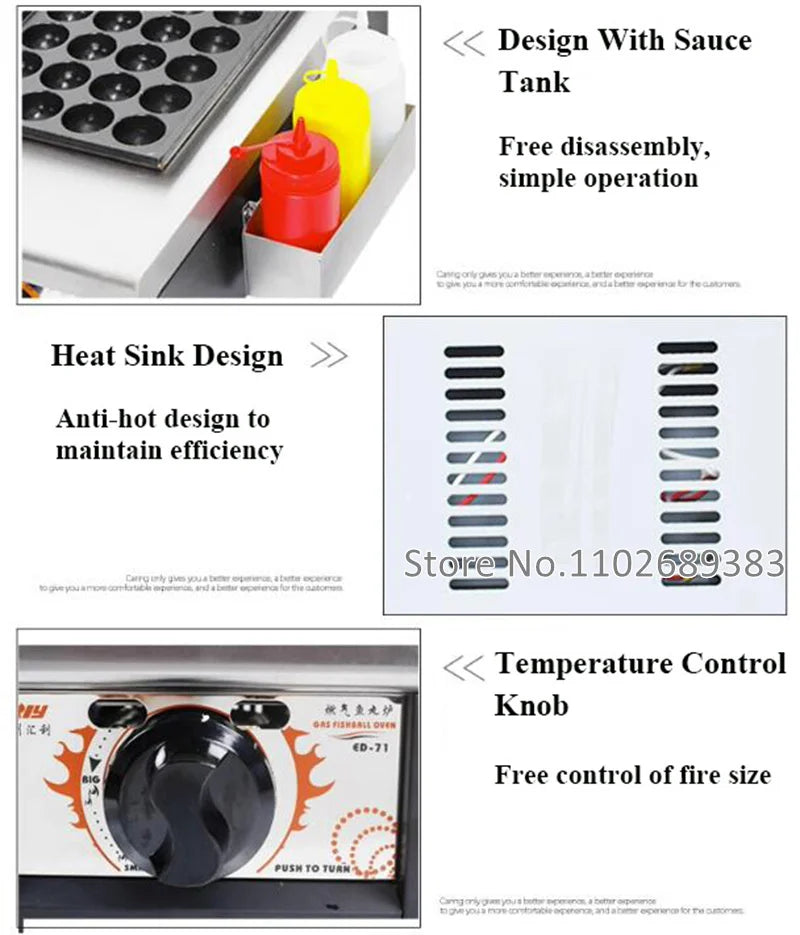 Commercial 28 Holes Takoyaki Maker Machine Electric or Gas Non-stick Waffle Balls Baker 40MM Round Fish Ball Making Machine.