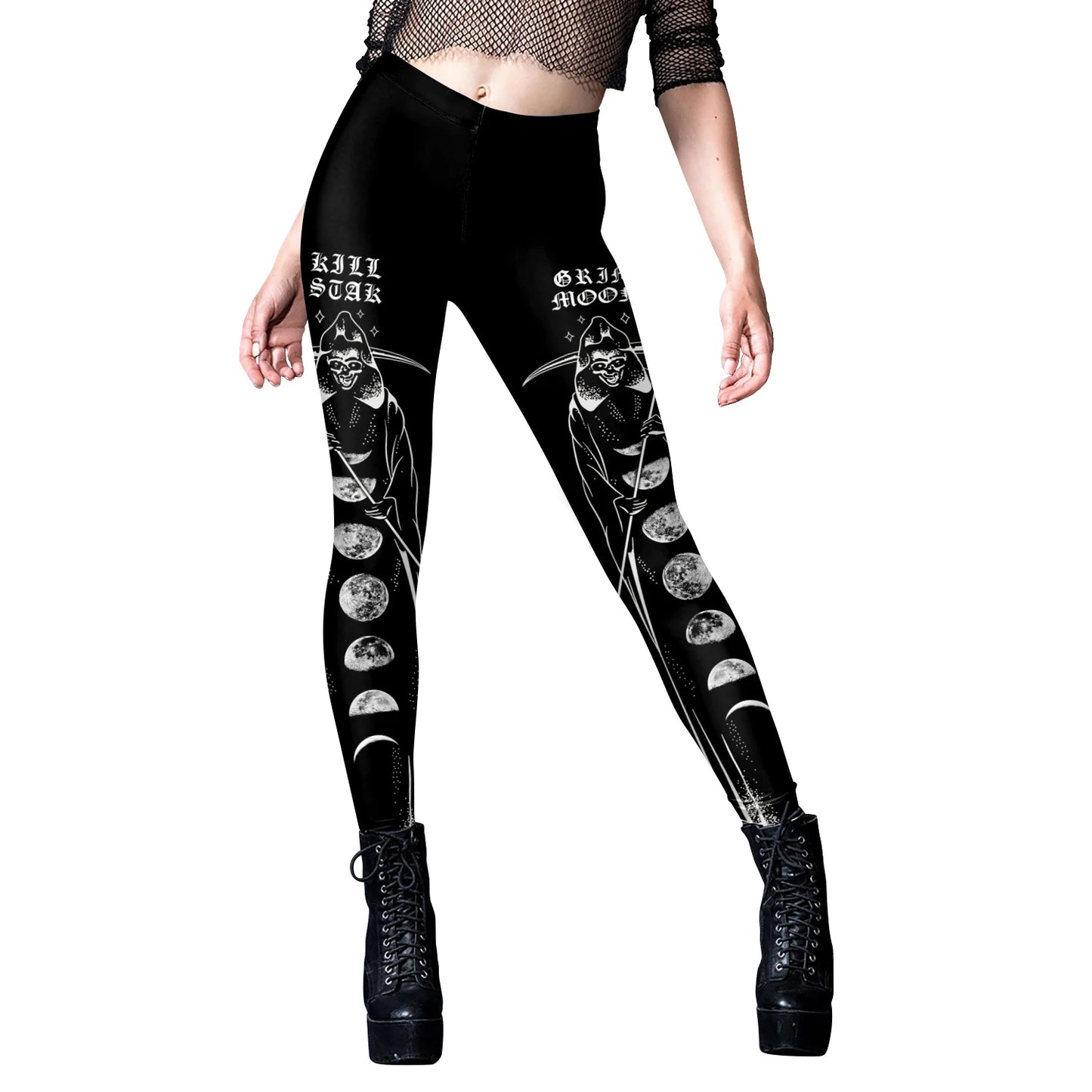 [You're My Secret] Sexy Women's Black Ouija Punk Rock Gothic Leggings For Women Push Up Fitness Legging Stretch Printed Leggins.