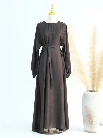 Ramadan Eid Satin Dubai Long Modest Dress Abaya Damen Islam Muslim Kaftan African Dresses For Women Kebaya Robe Femme Musulmane