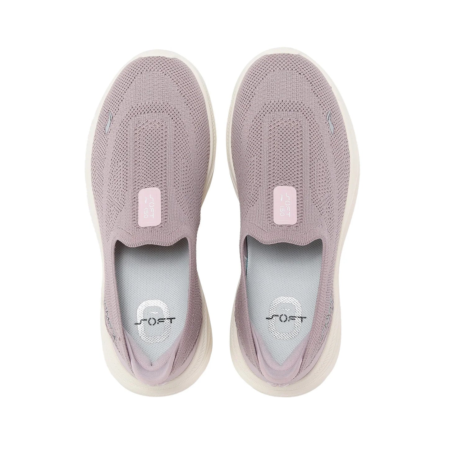 Li-Ning Women SOFT GO 2 KNIT Slip-on Casual Walking Shoes Breathable Cushion Flexible LiNing Comfortable Sports Sneakers AGLV018.