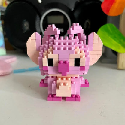 Disney 108 Style Stitch LinaBell Hello Kitty Building Blocks Princess Cartoon Figrues Bricks Children's Assembly Toys Model Gift.