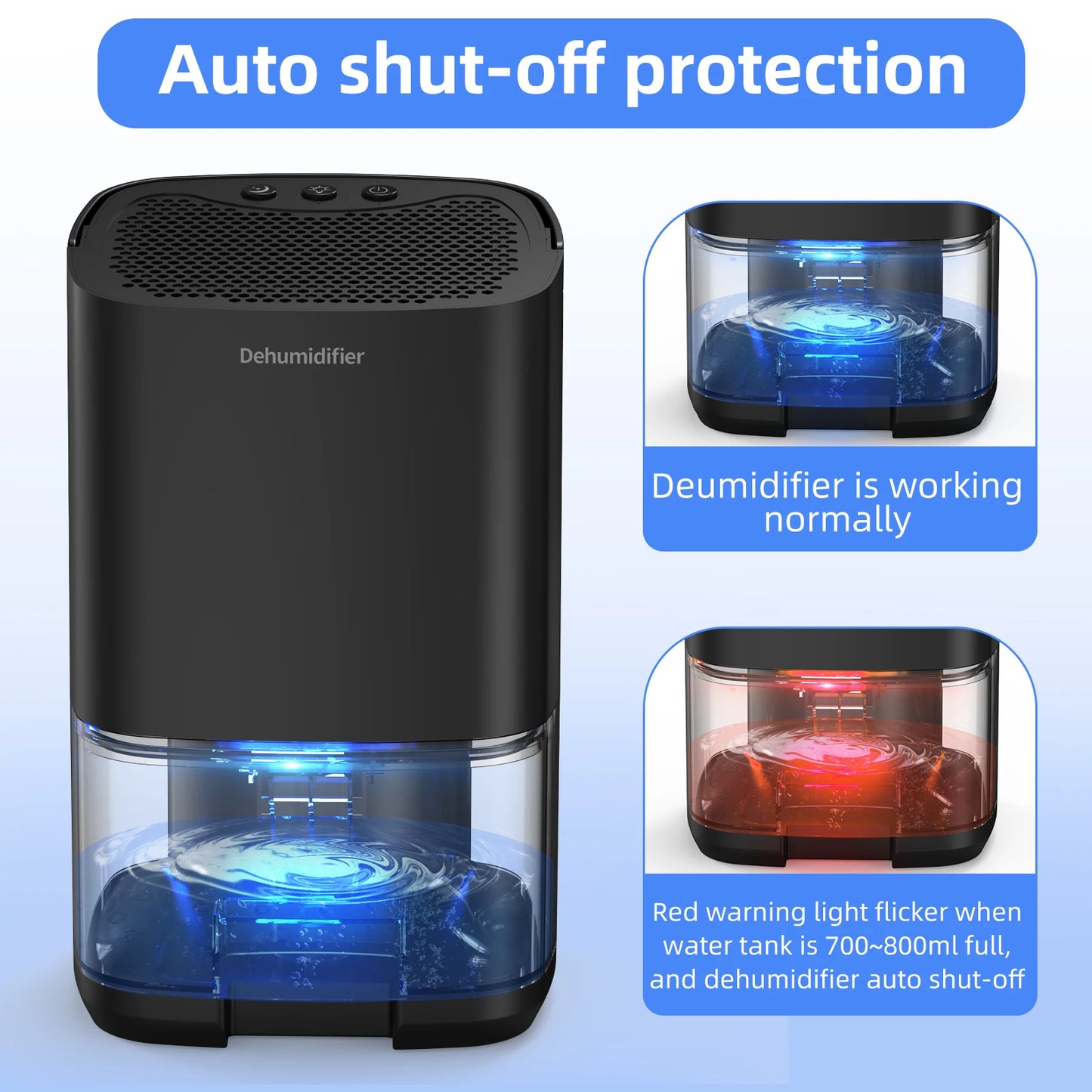 1pc 1000ml Portable Dehumidifier for Home Office and RV Eliminate Damp Mold and Moisture Easy to Use and Energy Efficient.