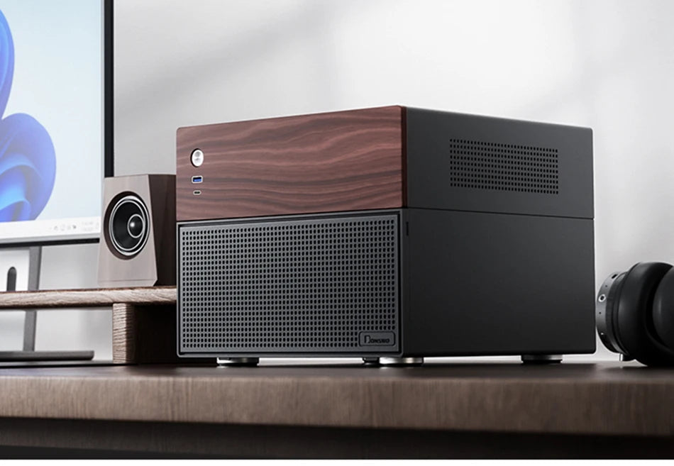 JONSBO N4 NAS Mini Case ITX/M-ATX Motherboard SFX Power 6 Large and 2 Small Hard Disk Bit Home Office Server PC Chassis.