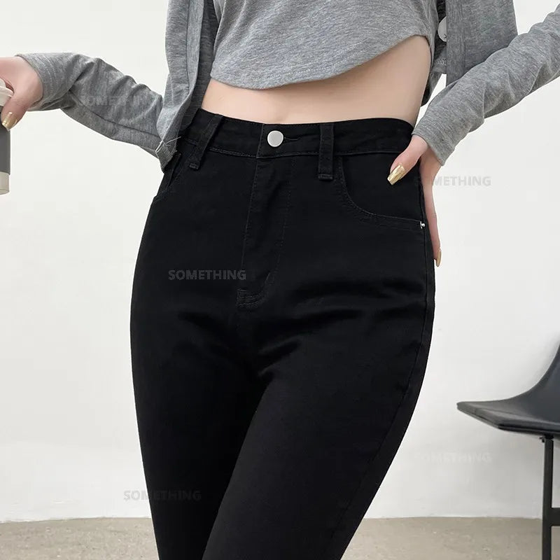 2024 New Sexy Skinny Jeans Women Hip Lift Stretch Pencil Denim Pants Casual Soft Slim Female Trousers Black Gray Blue.