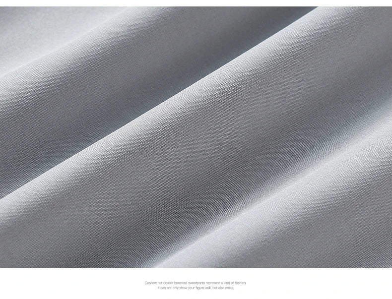 Summer ice silk thin section pants men's Hong Kong style loose splicing casual sports wide-legged pants elastic speed pants