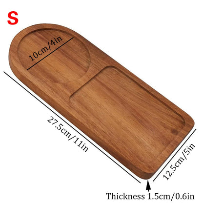 Wooden Tea Coffee Tray Fruit Dessert Candy Plate Table Decoration Bread Snack Food Dish Tray Decorative Tableware Home Kitchen.