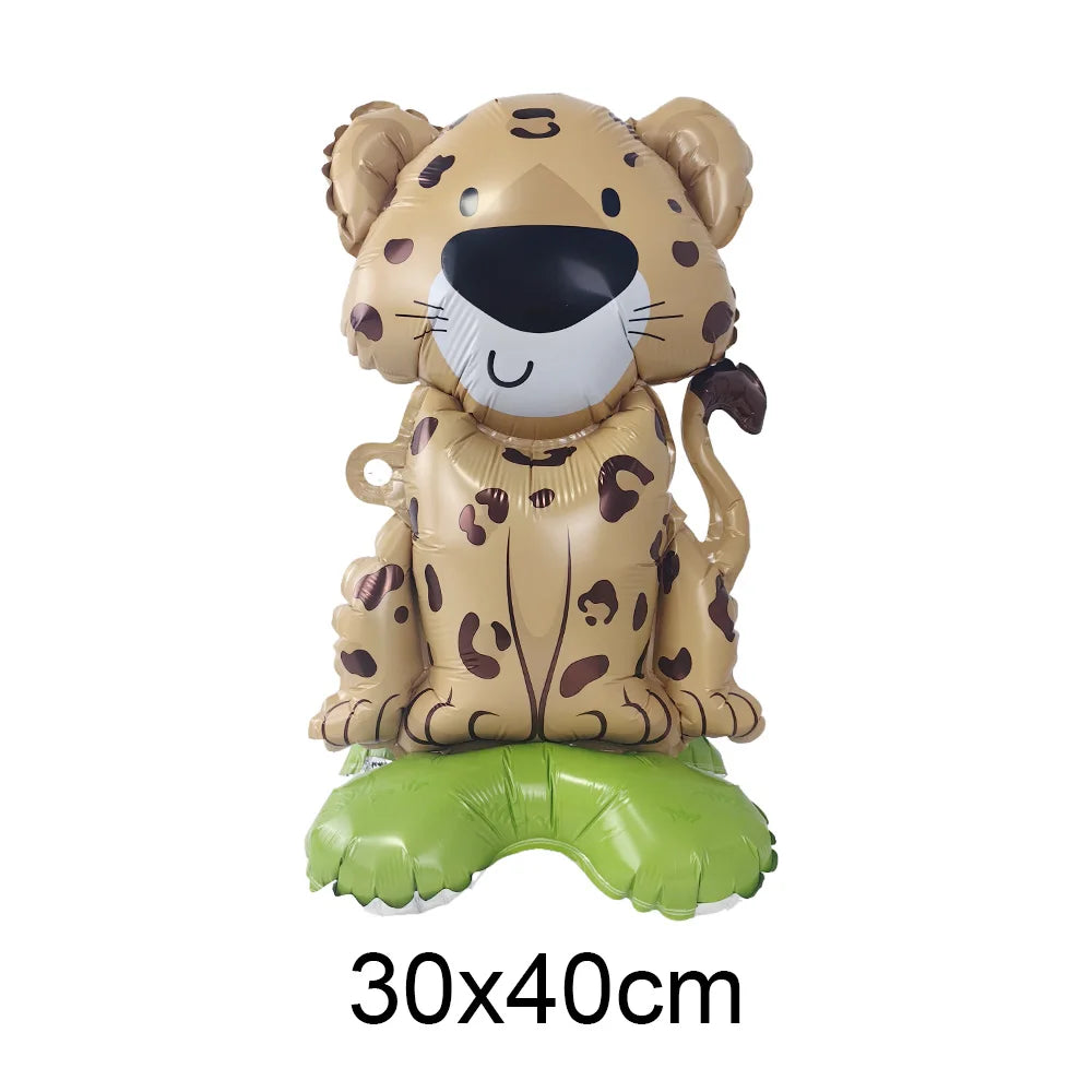 Dschungel Party Stehender Tierballon Mini Löwe Tiger Giraffe Zebra Leopard Ballon Kleiner Ballon Dschungel Safari Partydekorationen.