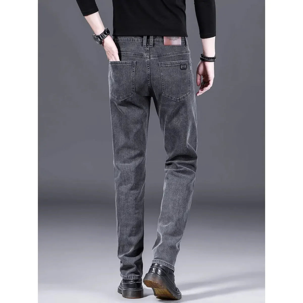 High-End Fashionable Men's Straight Leg Casual Jeans Trendy Loose Fit Autumn Winter New Arrival Versatile Long Trousers.