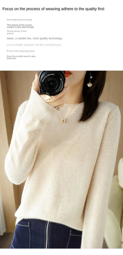 Herbst Winter frauen Pullover Oansatz Kaschmir Solide Pullover Schlank Bodenbildung Shirt Langarm Casual Grundlegende Pull Femme Pullover.