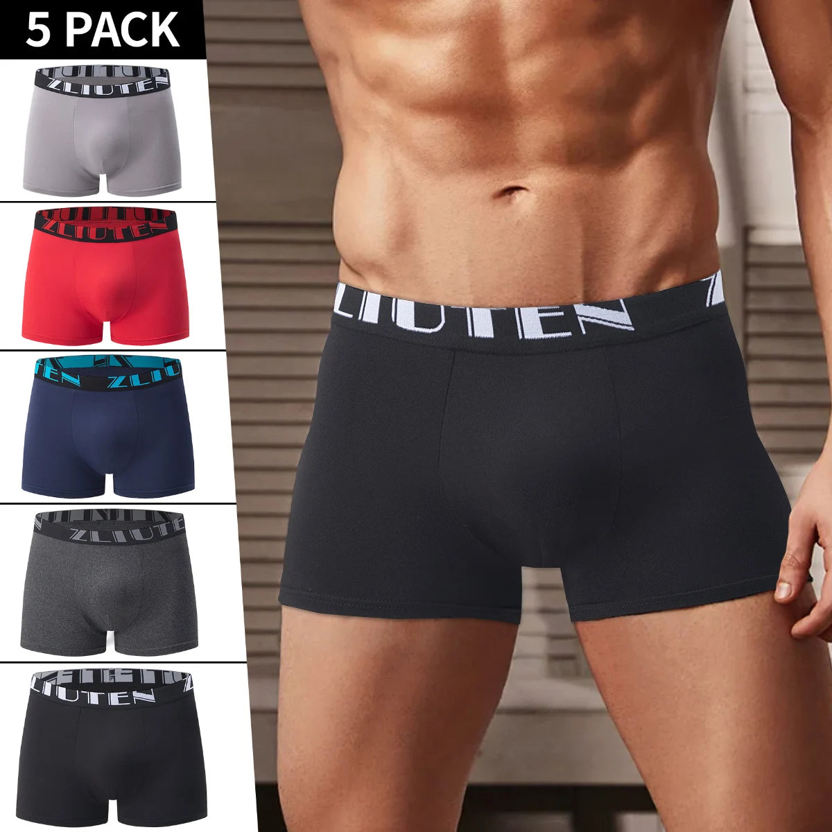 4/5 Stück Herrenmode Bedruckte Unterwäsche Bequeme Joker Boxer Plus Größe 5XL Jugendliche Mehrfarbige Mix Shorts Boxer mittleren Alters
