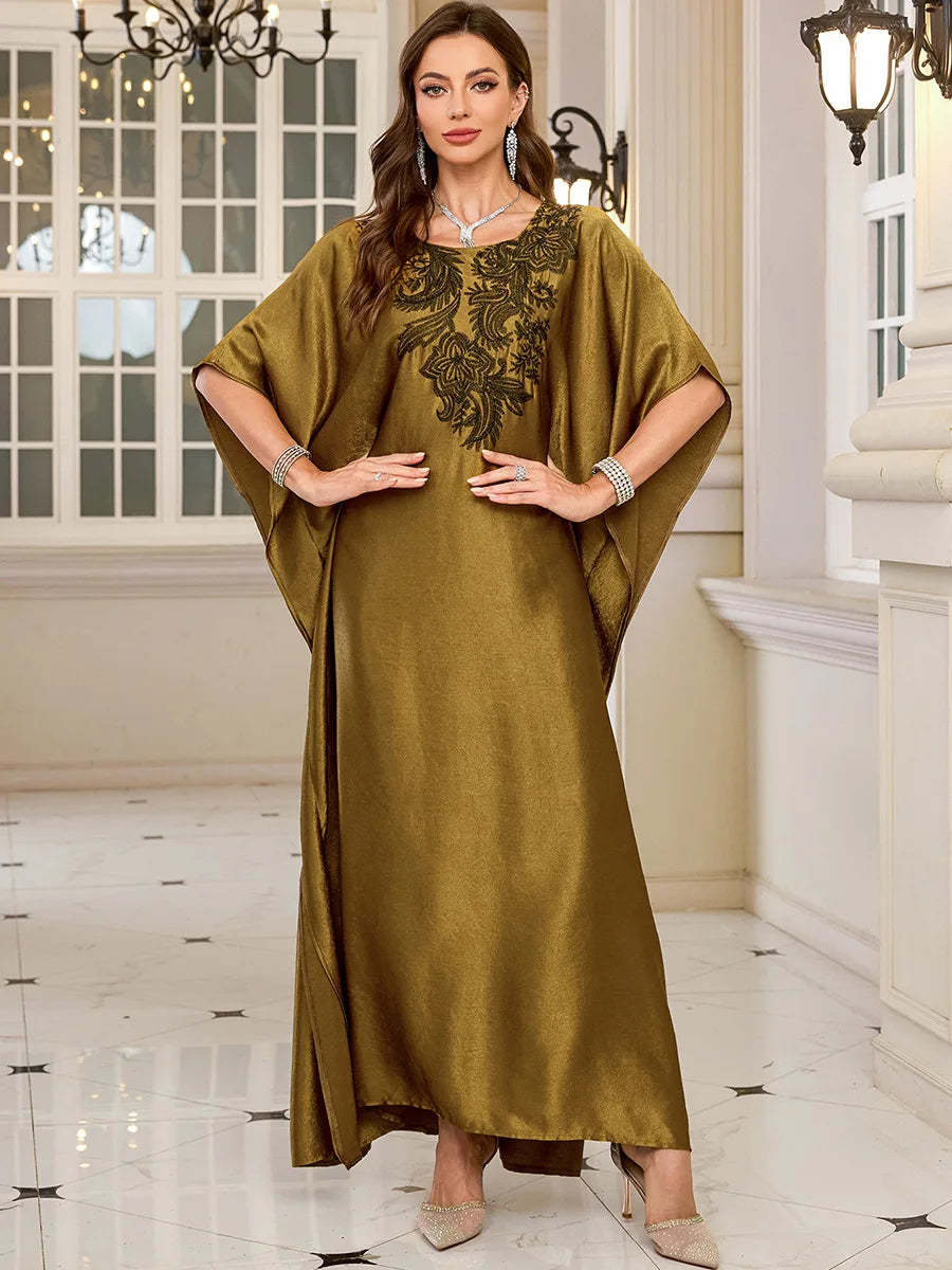 Frauen bestickte lange Kaftane Plus Size Kaftan Kleider Strand Badeanzug Cover Up Moomoo Kleid marokkanische Robe.