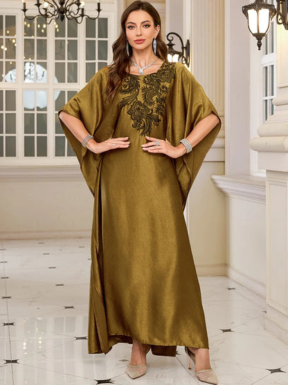 Frauen bestickte lange Kaftane Plus Size Kaftan Kleider Strand Badeanzug Cover Up Moomoo Kleid marokkanische Robe.