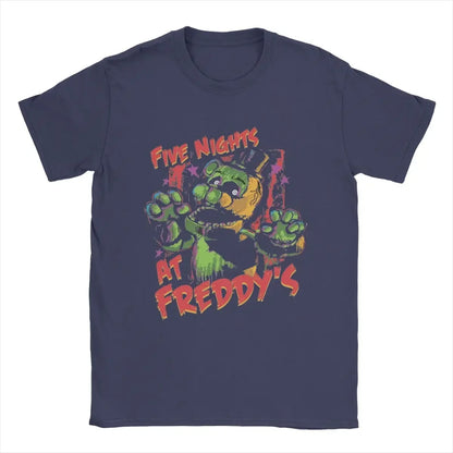 Five Nights Men's T Shirt At Freddys Vintage Tees Short Sleeve Round Collar T-Shirt Pure Cotton Plus Size Clothing