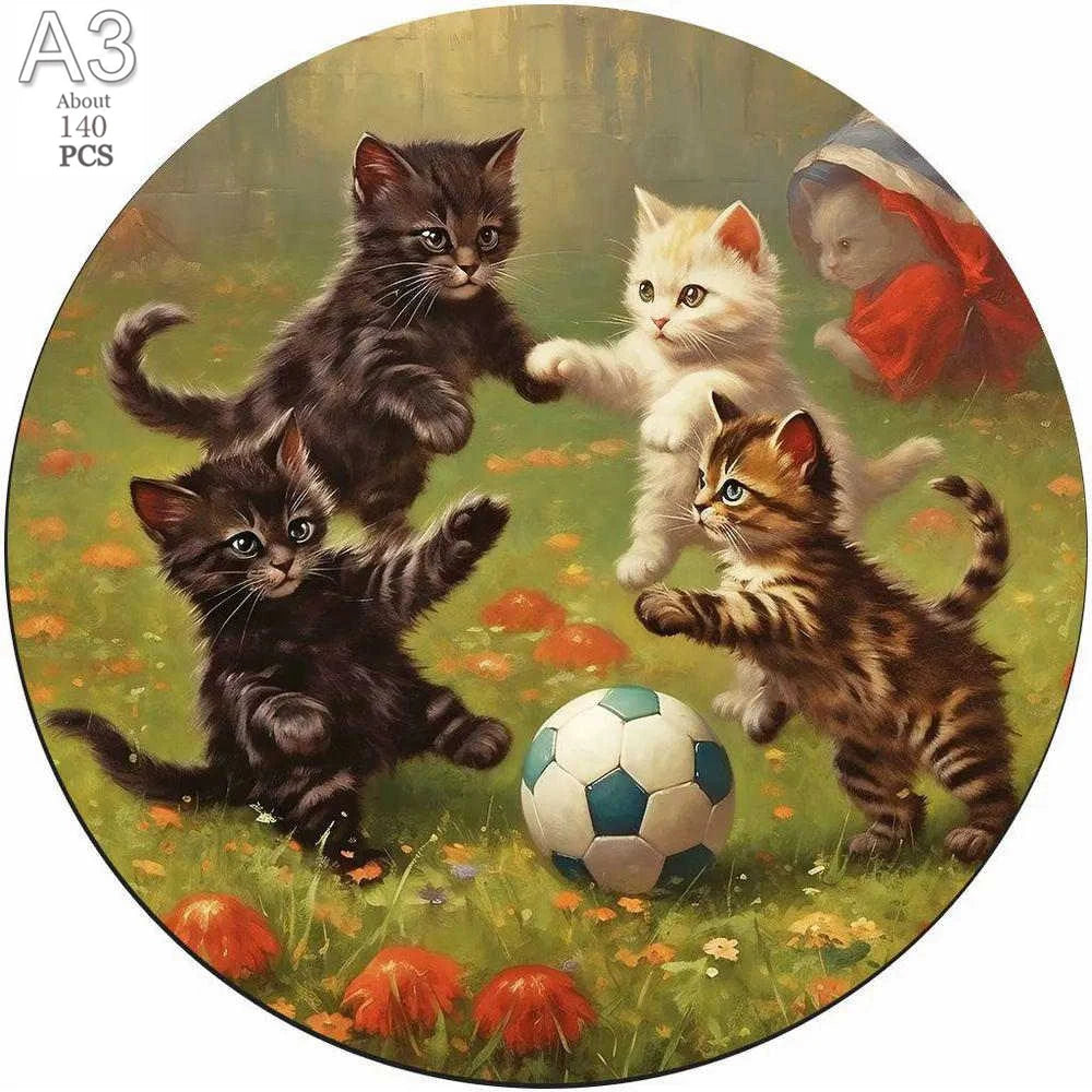 Wooden Animal Jigsaw Puzzle for Adults Kids Toy Circular Puzzle Puzzles Set Birthday Gift Brain Teaser Family Interactive Game