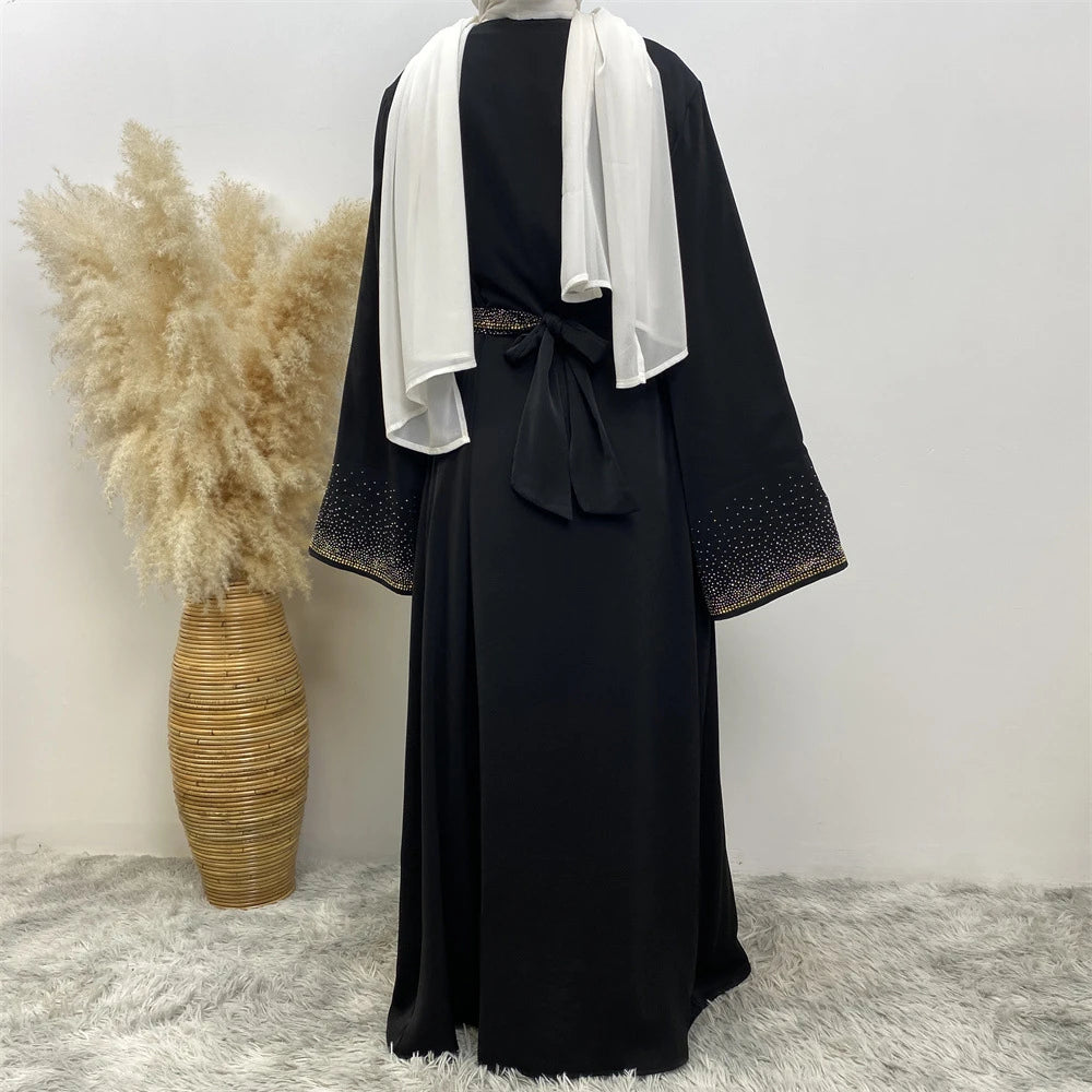Ramadan Eid Dubai Open Black Muslim Kimono Abaya Damen Turkey Islam Abayas For Women Dress Kebaya Robe Femme Musulmane Kaftan.