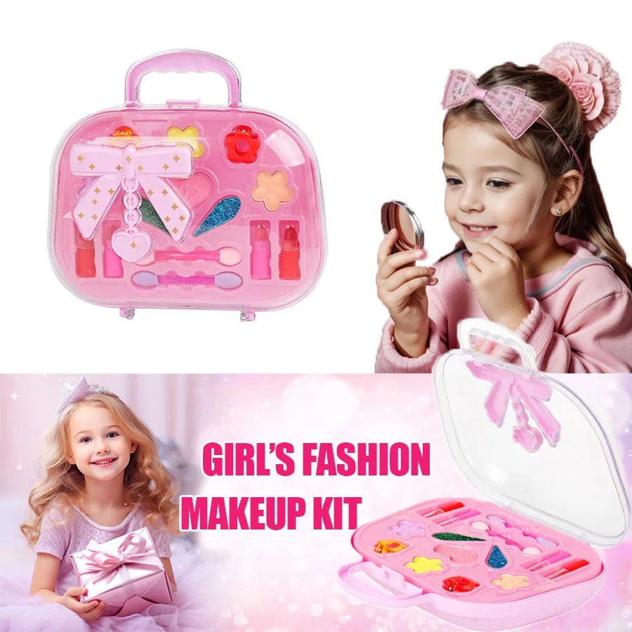 Princess Make Up Box Play House Toy Girls, Eye Shadow Makeup Cosmetics Handbag, Birthday Christmas Gift for Kids Party Cosplay.