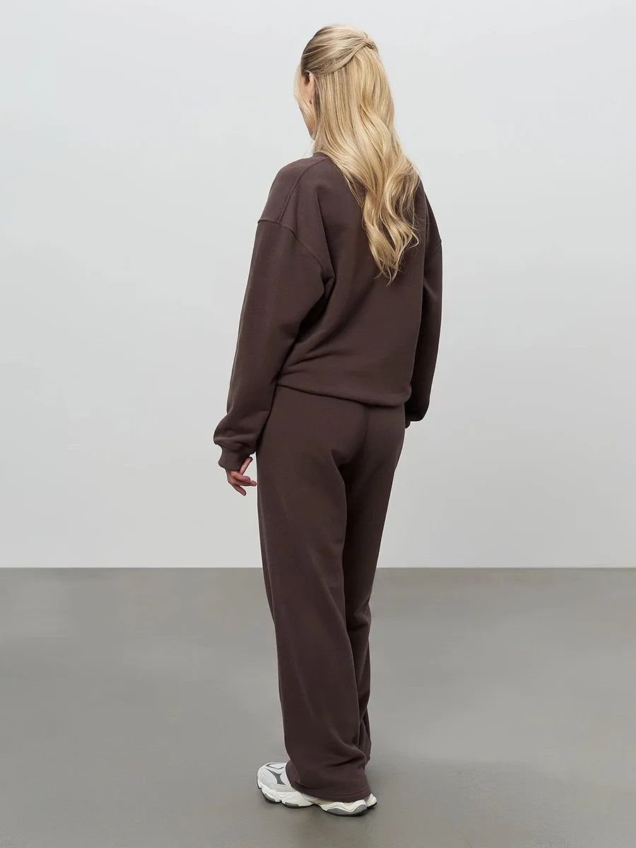 Bornladies Embroidered Hoodie Pants 2-piece Set Autumn New Casual Pants Women's O-neck Pullover Hoodie Suit