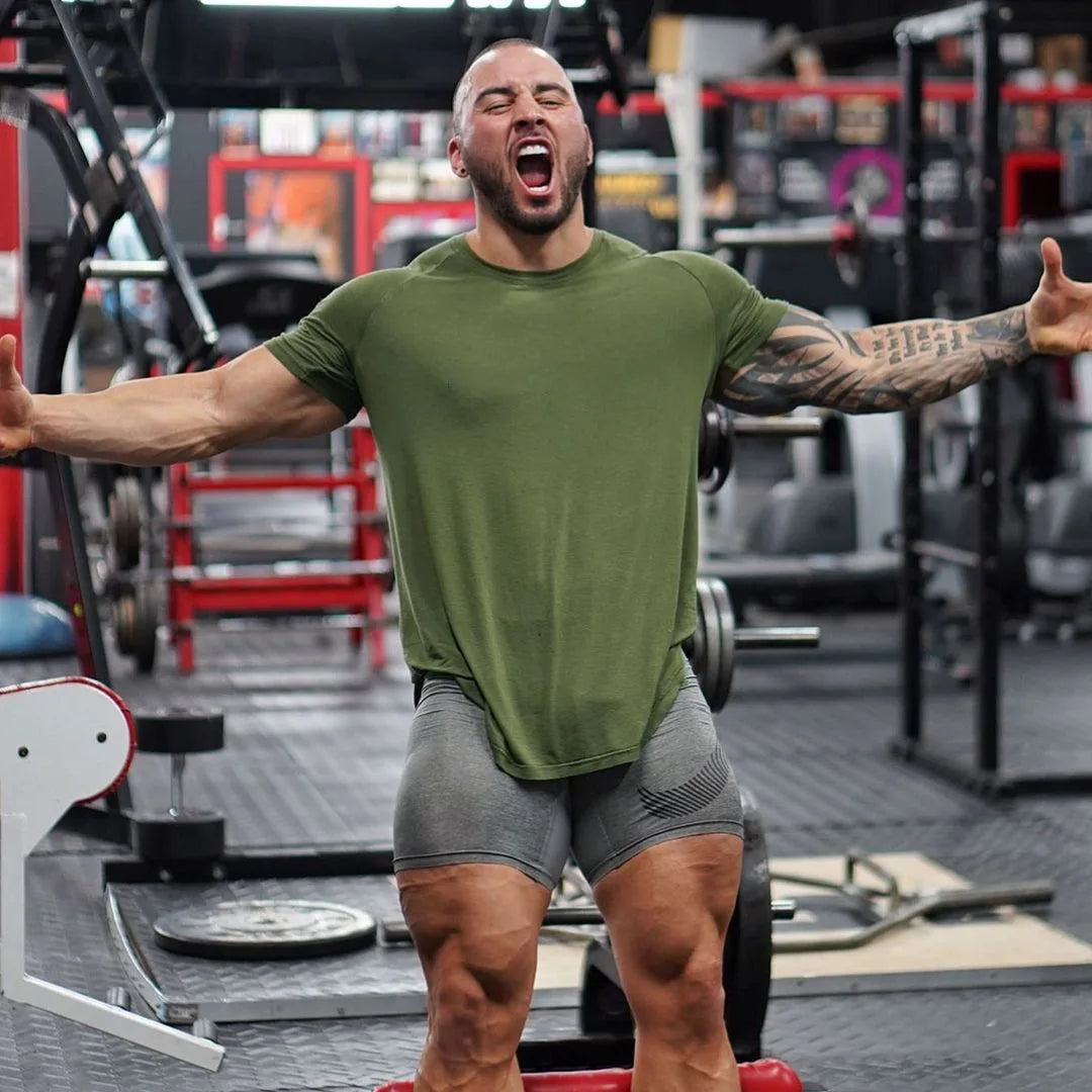 New Fashion Men's Summer Casual Comfortable Tight-Fitting T-Shirt Sports Gym Sportswear Quick-Drying Breathable T Shirt M-3XL.